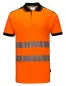 Preview: Vision Warnschutz-Poloshirt leuchtorange/schwarz