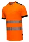 Preview: Vision Warnschutz T-Shirt leuchtorange/schwarz
