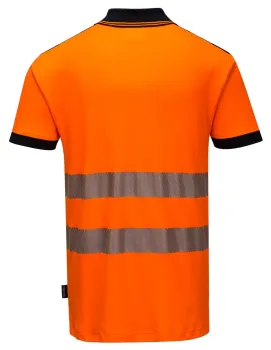 Vision Warnschutz-Poloshirt leuchtorange/schwarz
