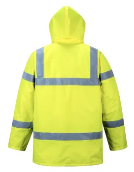 Regen-Warnschutz-Parka HiVis leuchtgelb Kapuze