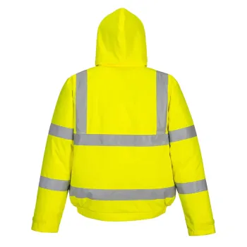 Warnschutz-Pilotenjacke leuchtgelb Kapuze
