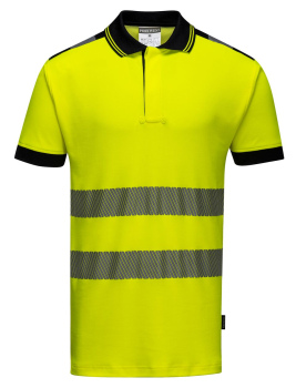 Vision Warnschutz-Poloshirt leuchtgelb/schwarz