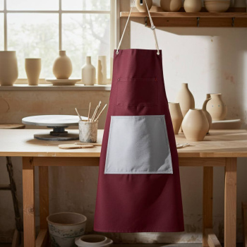 Preview: Segeltuchschürze 80 x 100 cm mit Lederbesatz