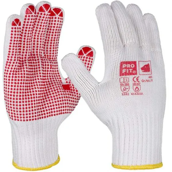 Hitzeschutzhandschuh "Dot therm", doppelstrick, weiß, Noppen