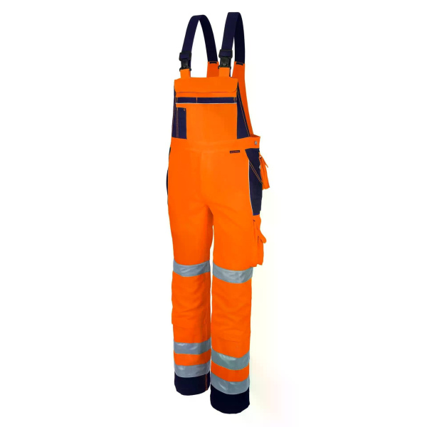 Warnschutz Latzhose Qualitex PRO WS warnorange/marine