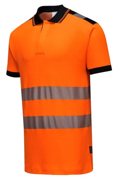 Vision Warnschutz-Poloshirt leuchtorange/schwarz