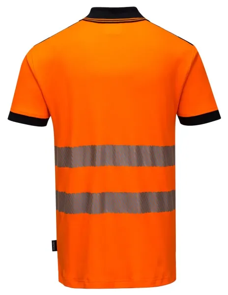 Vision Warnschutz-Poloshirt leuchtorange/schwarz