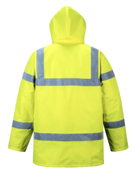 Regen-Warnschutz-Parka HiVis leuchtgelb Kapuze