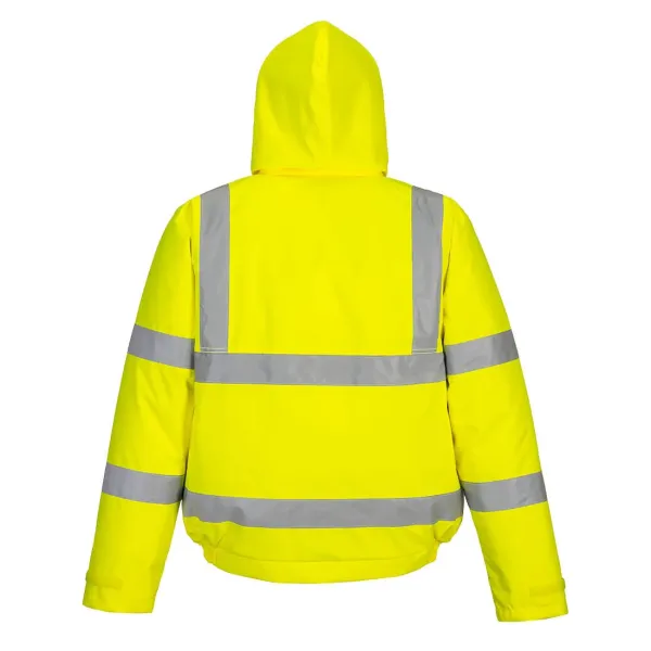 Warnschutz-Pilotenjacke leuchtgelb Kapuze