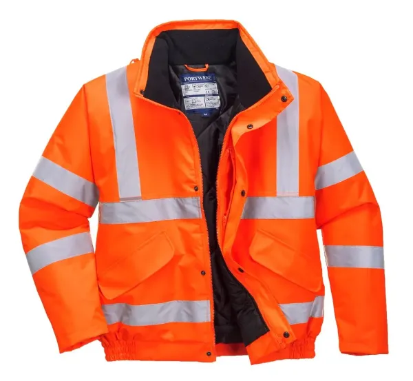 Warnschutz-Pilotenjacke leuchtorange Kapuze M - XXL