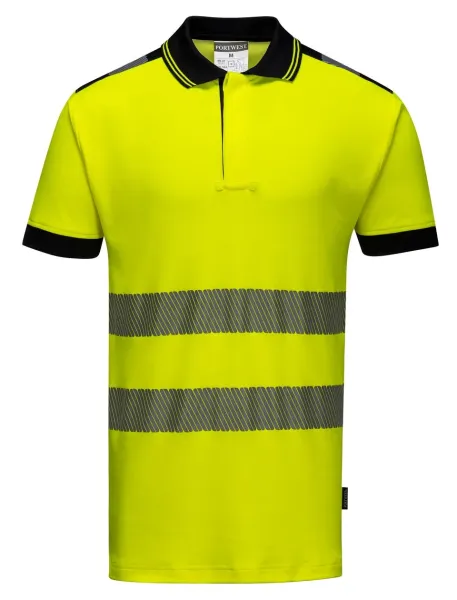 Vision Warnschutz-Poloshirt leuchtgelb/schwarz