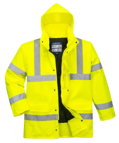 Regen-Warnschutz-Parka HiVis leuchtgelb Kapuze